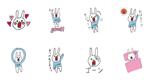 【LINE無料スタンプ速報】ウサギのウー×Qoo10限定セレクション スタンプ(2021年03月22日まで)