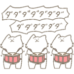 賑やか！ちびっこしろにゃんず