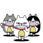 動く 三匹の擦れねこ