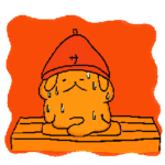 サウナでととのうウサギ