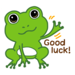 幸運カエルステッカー