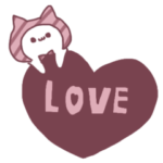 かぶってるねこ。バレンタインピンク