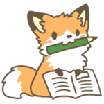 食いしん坊キツネの学生用スタンプ