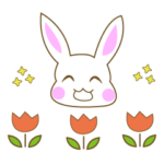うさぎと春のイベントスタンプ