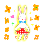 ほっこりうさぎの挨拶ことば入りカスタム白