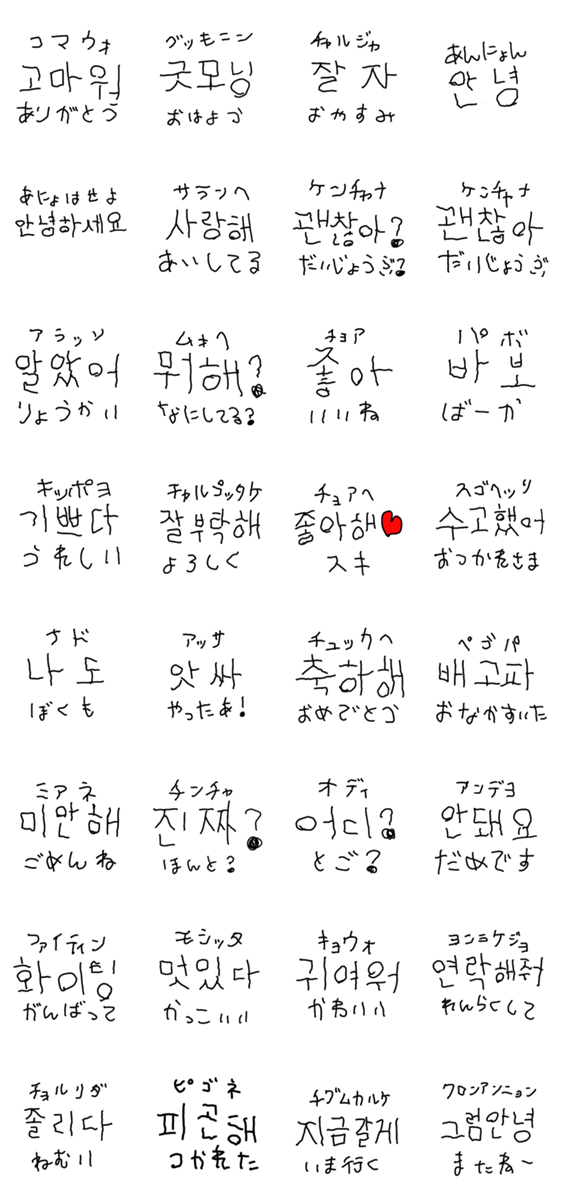 子供の字で韓国語 かわいい 面白い Line無料スタンプ 隠しスタンプ 人気スタンプ クチコミサイト スタンプバンク