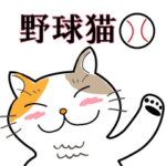 野球観戦猫