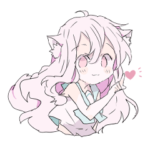 淡色ピンクのケモミミ女の子のスタンプ