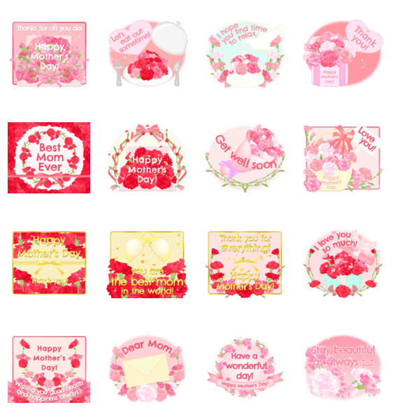 英語版 飛び出す 母の日 花が咲く