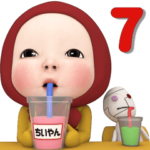 レッドタオル#7名前スタンプ