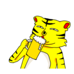 野球みてるかもしれない虎のスタンプ