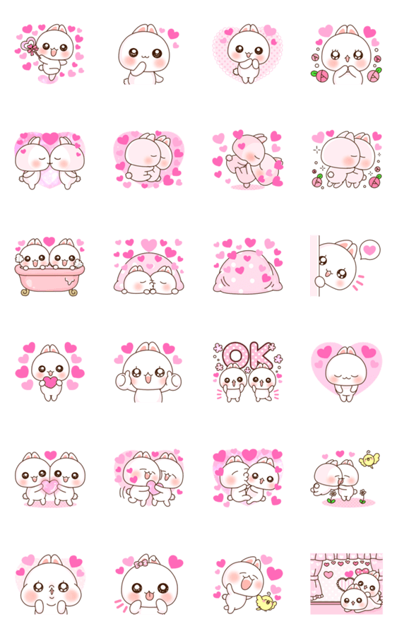 動く らぶうさ キス ハグ