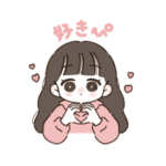 推し活女の子のスタンプ（ピンク色）