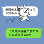会話を邪魔するうさぎ