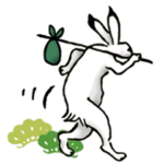 英語で鳥獣戯画スタンプ