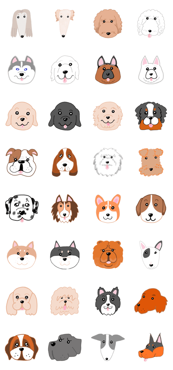 色々犬種 中型 大型犬 無料スタンプ 隠しスタンプ Lineクチコミサイト スタンプバンク