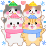 4匹のぽちゃりねこ「冬」