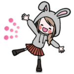 うさ耳パーカーの女の子のスタンプ