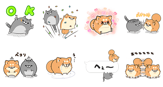 【限定無料スタンプ】ボンレス犬猫 x 便利アカウント スタンプ(2016年11月21日まで)