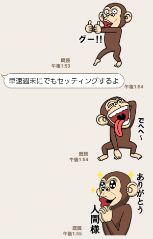 【人気スタンプ特集】イラッと動く★お猿さん スタンプ (5)