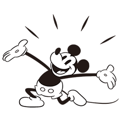 人気スタンプ特集 ミッキーマウス モノクロ スタンプを実際にゲットして トークで遊んでみた 無料スタンプや隠し無料スタンプが探せる Lineスタンプバンク