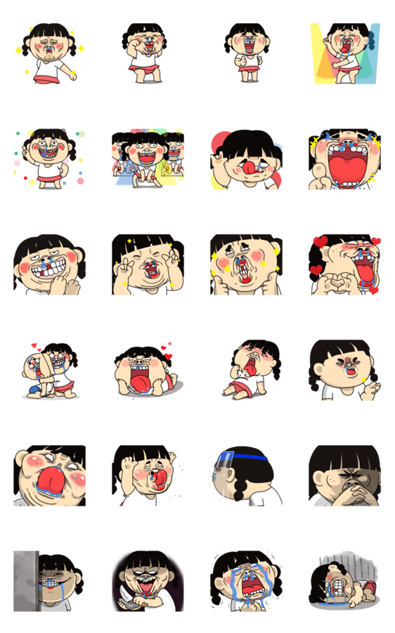 オモシロガール Line無料スタンプ 隠しスタンプ 人気スタンプ クチコミサイト スタンプバンク