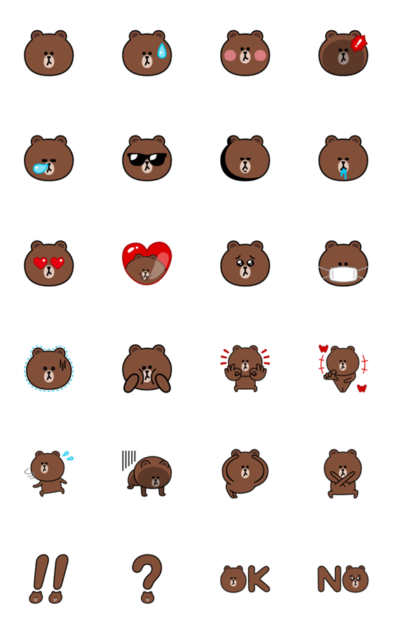 飛び出す ブラウン絵文字 Line無料スタンプ 隠しスタンプ 人気スタンプ クチコミサイト スタンプバンク