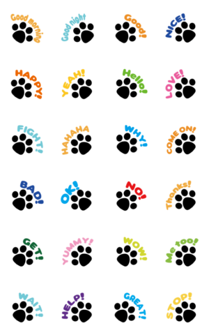 シンプル英語のかわいい足跡スタンプ Line無料スタンプ 隠しスタンプ 人気スタンプまとめサイト スタンプバンク