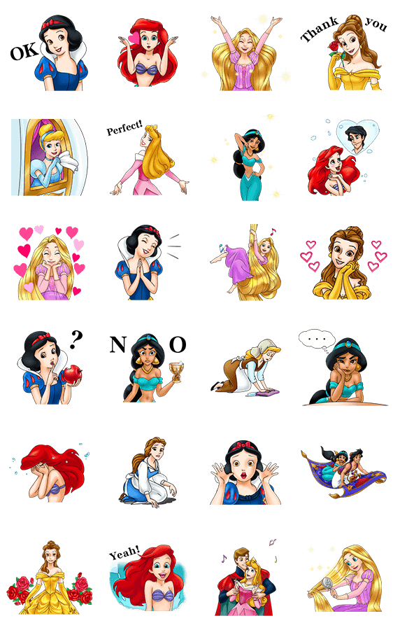 ディズニープリンセス 動くスタンプ