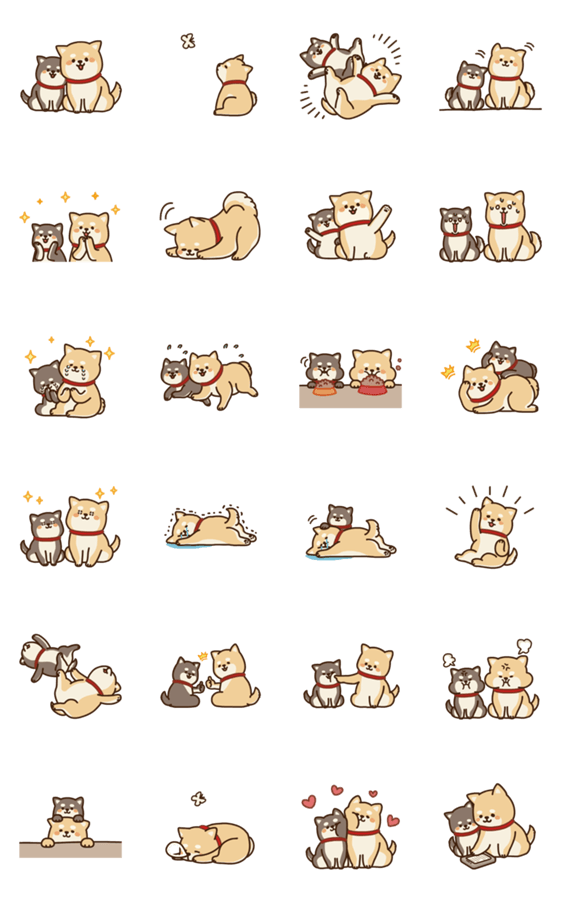 動く かわいい柴犬達 Line無料スタンプ 隠しスタンプ 人気スタンプ クチコミサイト スタンプバンク