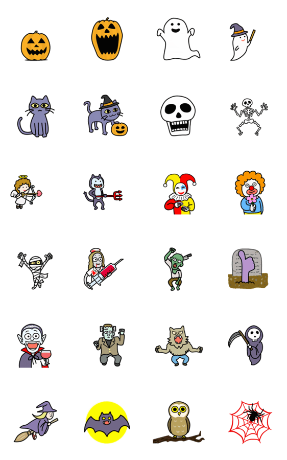 ハロウィンっぽい動くスタンプ