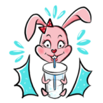 キューピー : かわいいウサギステッカー