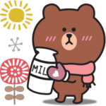 冬の北欧風スタンプ♡ブラウン＆コニー