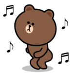 ▶ノリノリなクマ×ブラウン 日常スタンプ