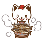  出前にゃんスタンプ～いっぱい食べる～